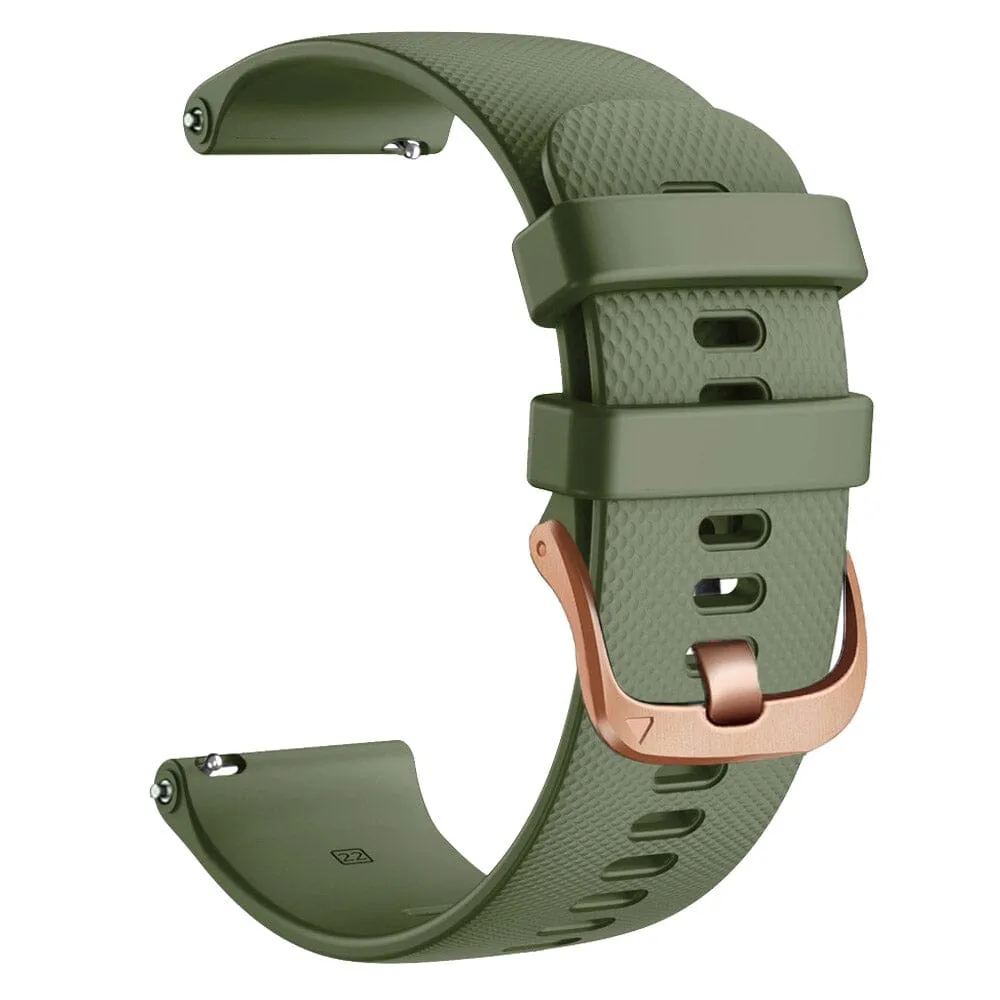 Fossil 18mm Range compatible Silicone Watch Straps with Rose Gold Buckles