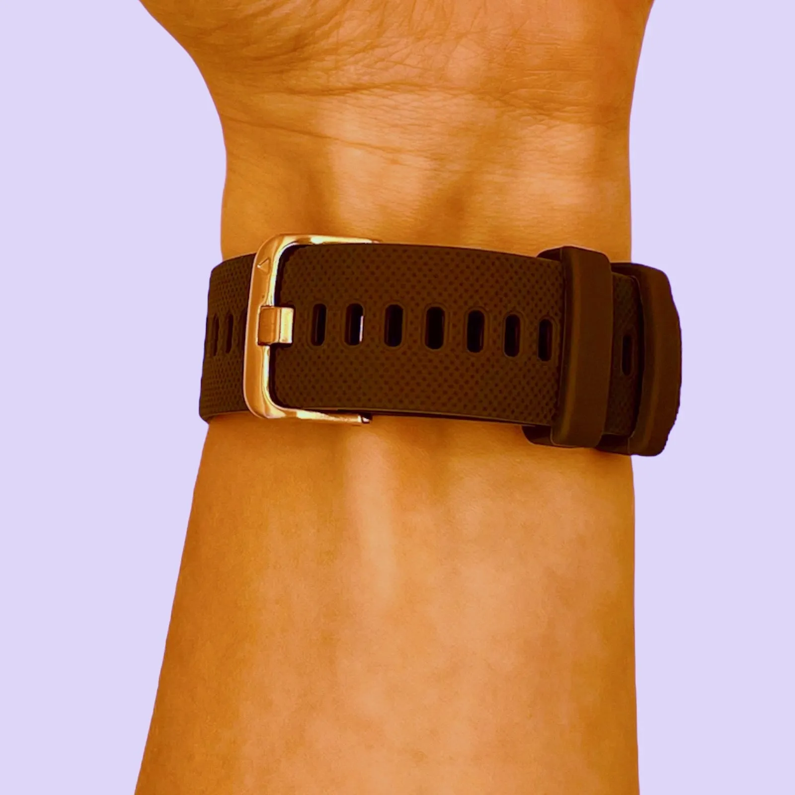 Fossil 18mm Range compatible Silicone Watch Straps with Rose Gold Buckles