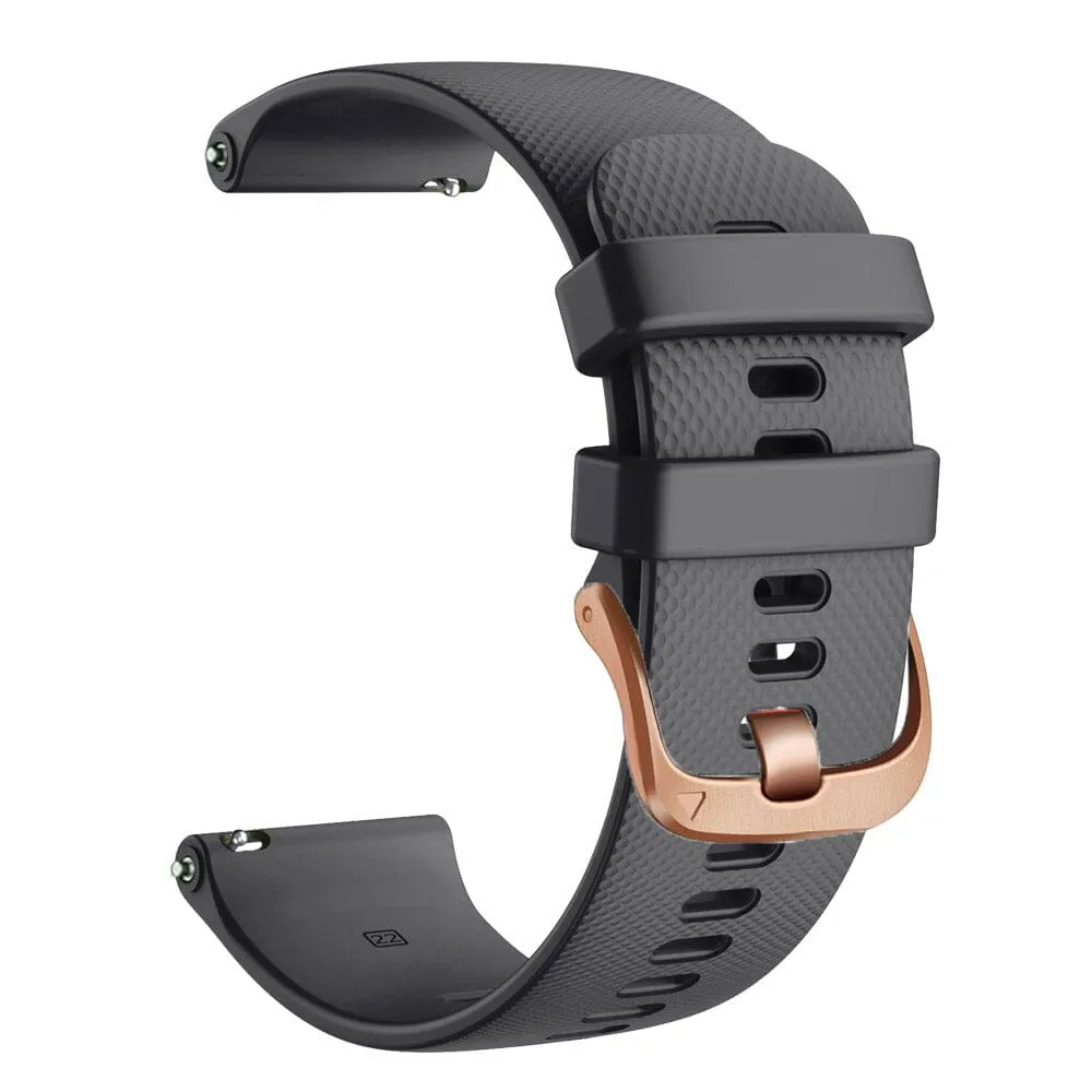 Fossil 18mm Range compatible Silicone Watch Straps with Rose Gold Buckles