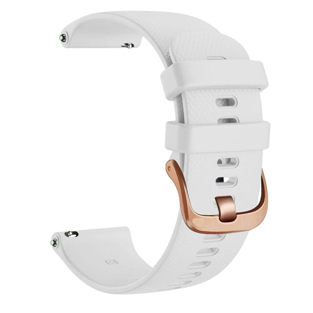 Fossil 18mm Range compatible Silicone Watch Straps with Rose Gold Buckles
