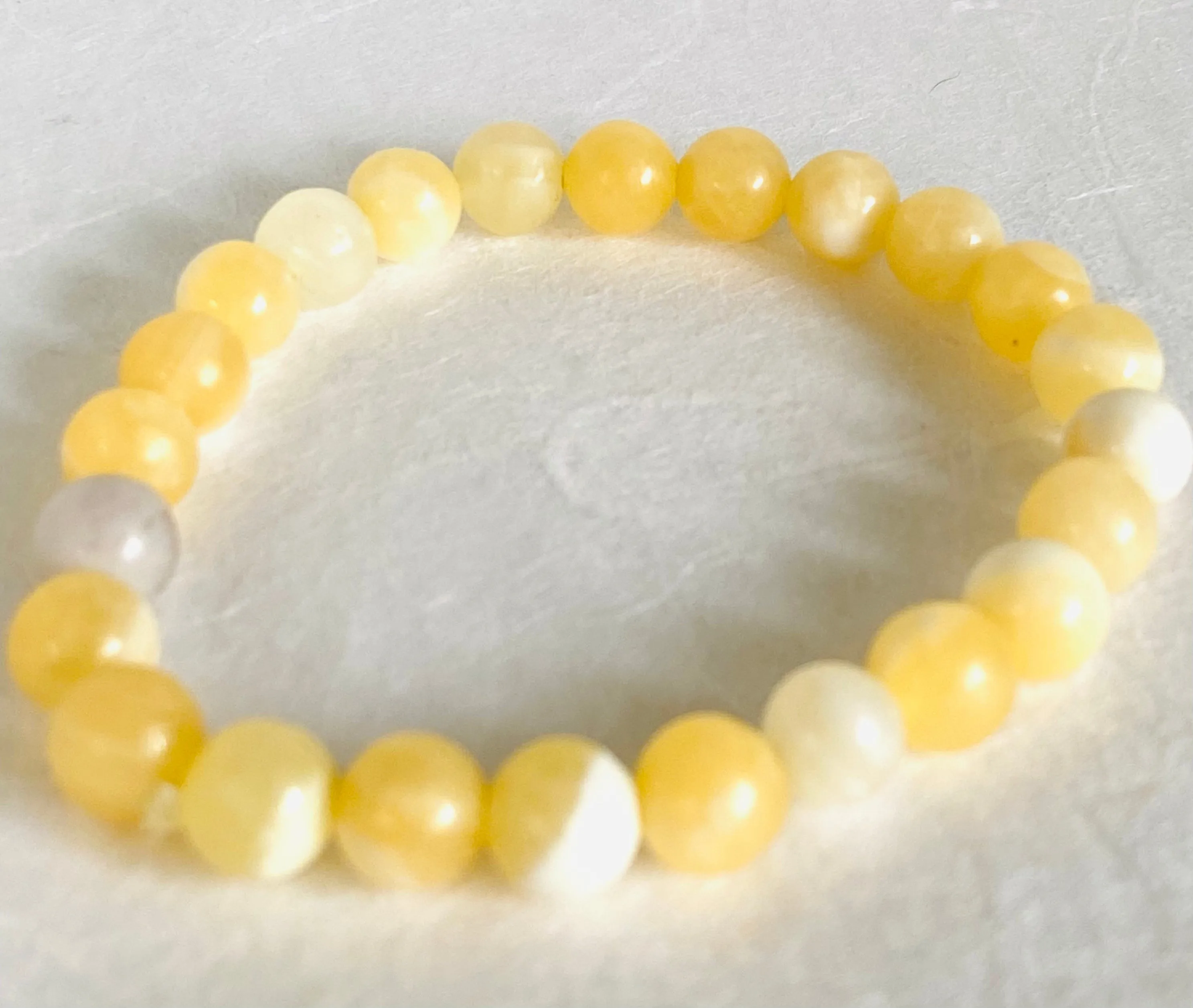 Gemstone Stretch Bracelet-Labradorite,agate, Calcite, Chalcedony Gemstone Stretch Bracelet