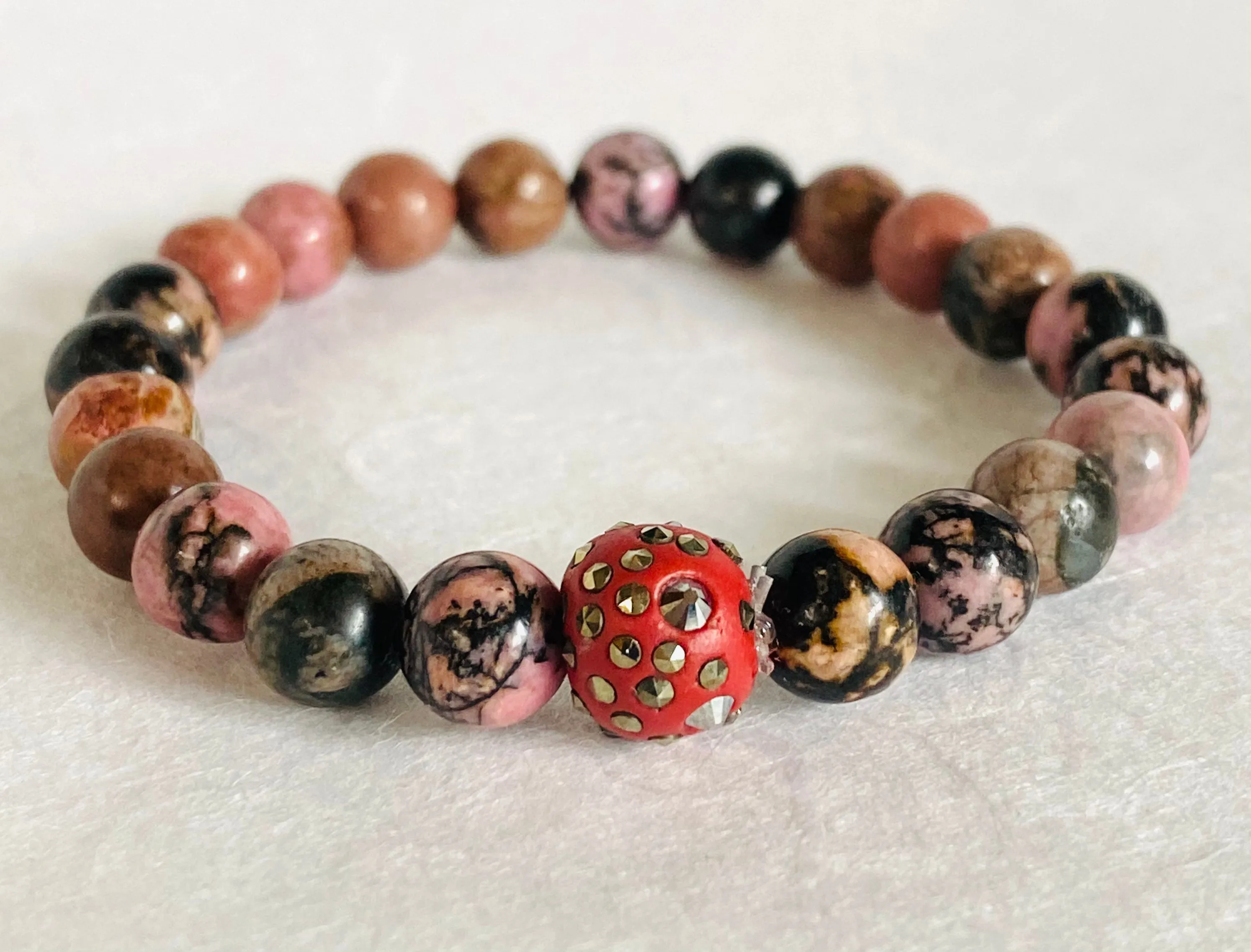Gemstone Stretch Bracelet-Labradorite,agate, Calcite, Chalcedony Gemstone Stretch Bracelet