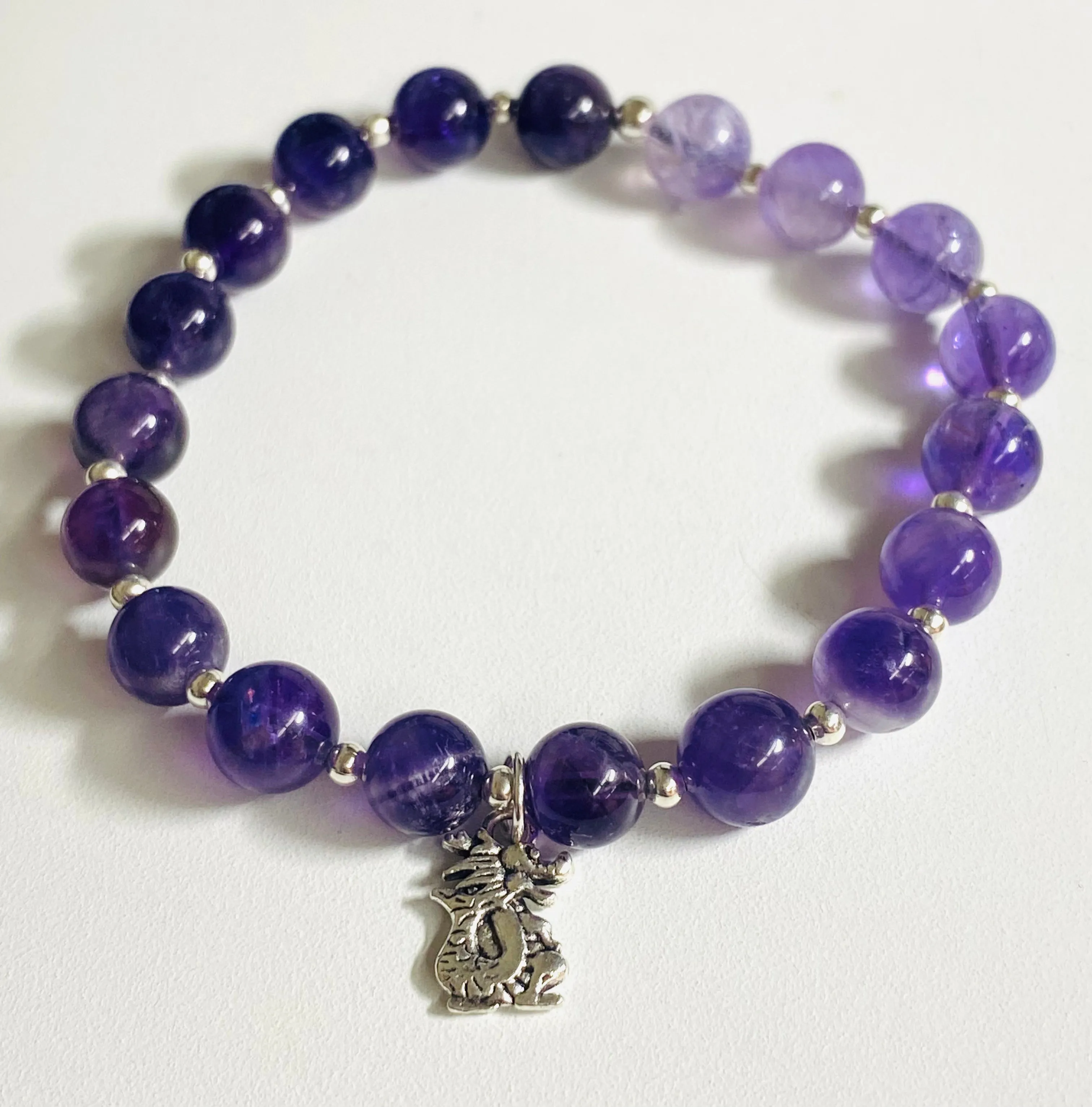 Gemstone Stretch Bracelet-Labradorite,agate, Calcite, Chalcedony Gemstone Stretch Bracelet