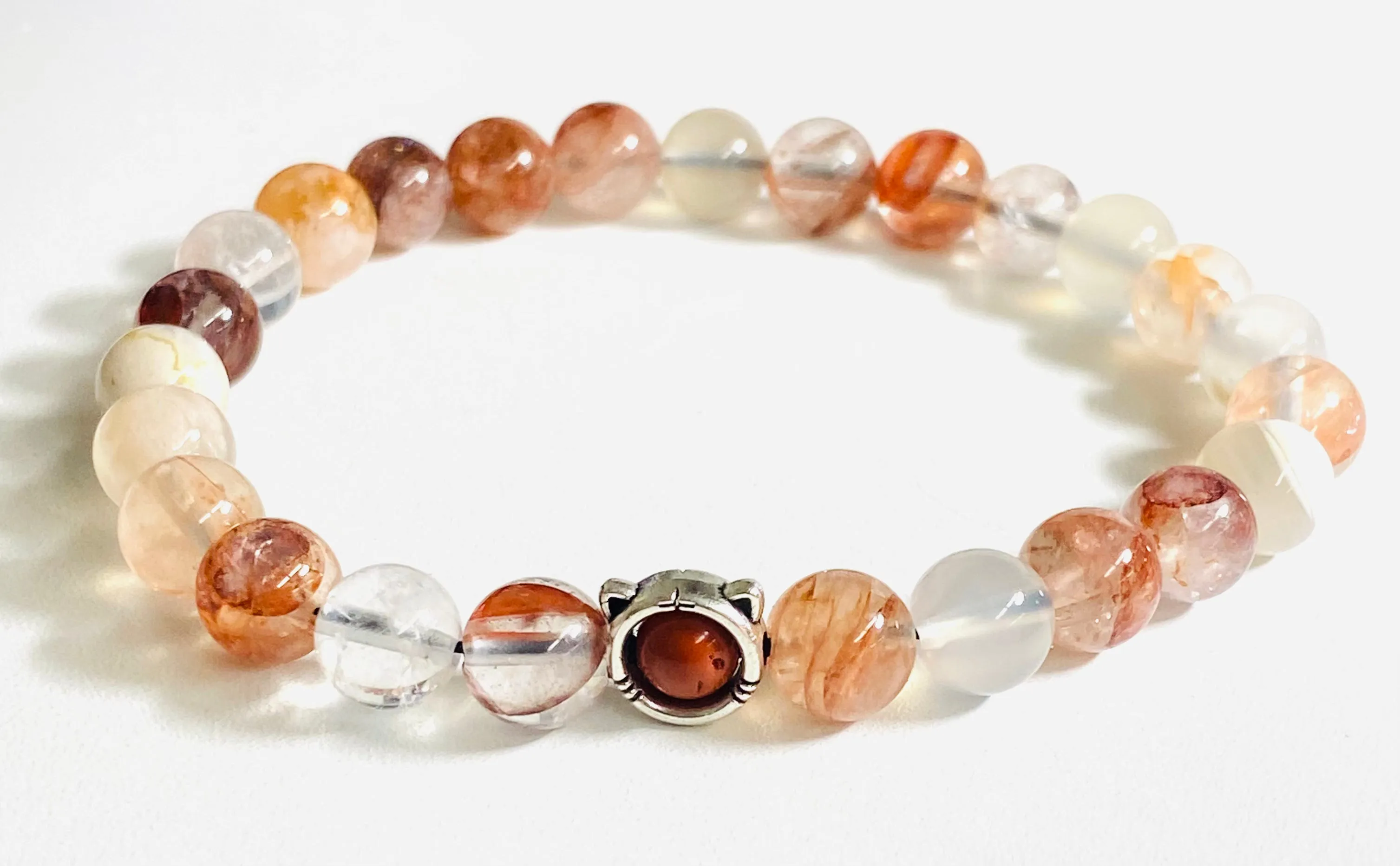 Gemstone Stretch Bracelet-Labradorite,agate, Calcite, Chalcedony Gemstone Stretch Bracelet
