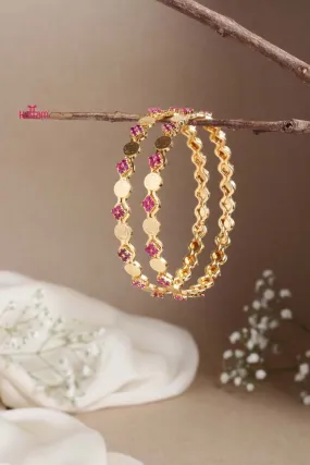Goddess Ruby Stone Coin Bangle