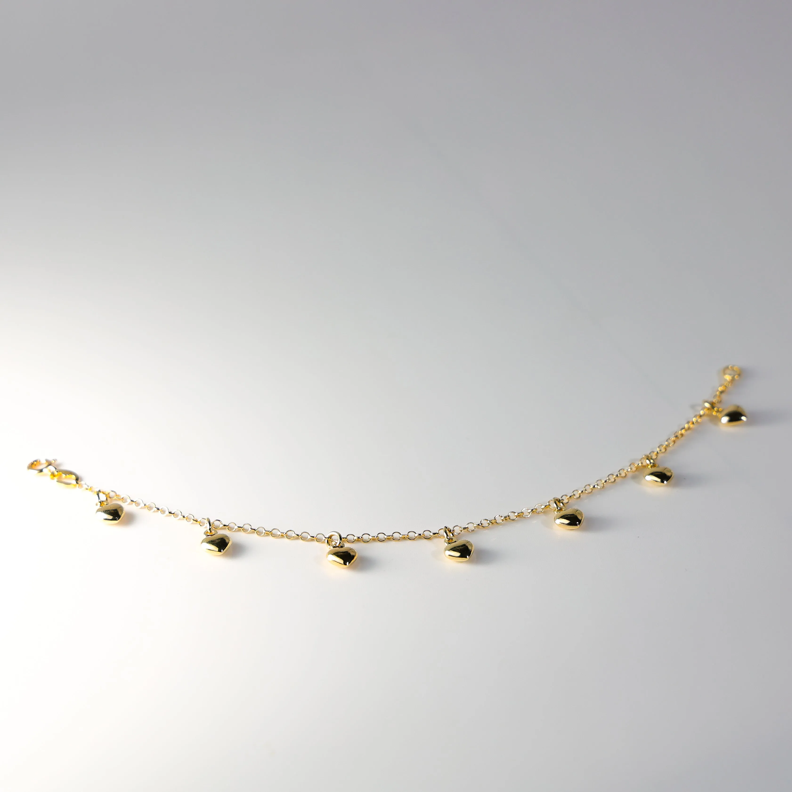 Gold Hanging Hearts Bracelet Model-AB0276