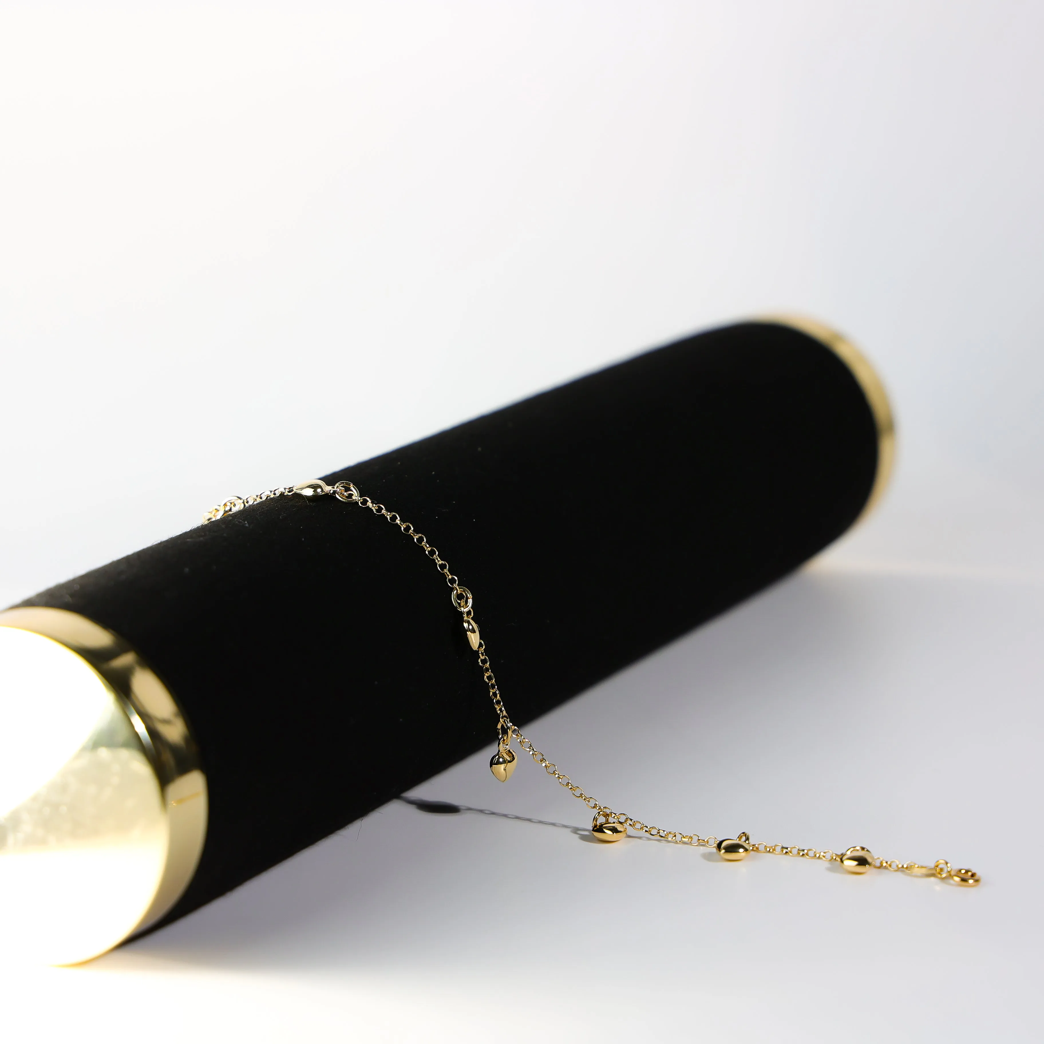 Gold Hanging Hearts Bracelet Model-AB0276