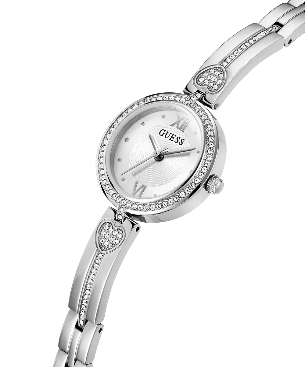 GUESS Ladies Silver Tone Analog Watch