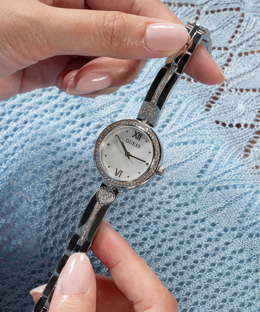 GUESS Ladies Silver Tone Analog Watch