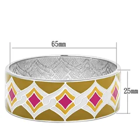 High polished (no plating) Stainless Steel Bangle with Epoxy in Multi Color for Women Style TK291