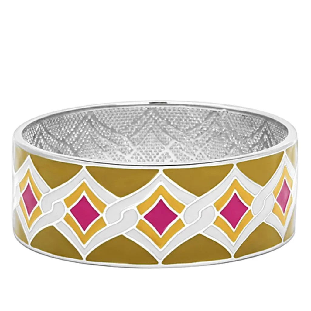 High polished (no plating) Stainless Steel Bangle with Epoxy in Multi Color for Women Style TK291