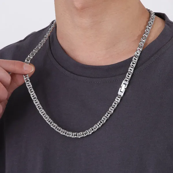 Japanese Style Steel Color Stainless Steel Necklace (Circumference 65cm) 日式鋼色不銹鋼項鍊 (鍊長 65cm) KJPE17052