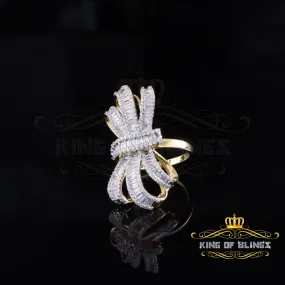 King Of Bling's 4.20ct Cubic Zirconia Cocktail Ring In Yellow 925 Silver Womens Ring Size 9
