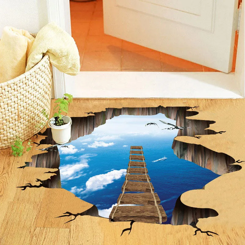 Large 3d Cosmic Space Galaxy Star Bridge Home Decor Wall Sticker