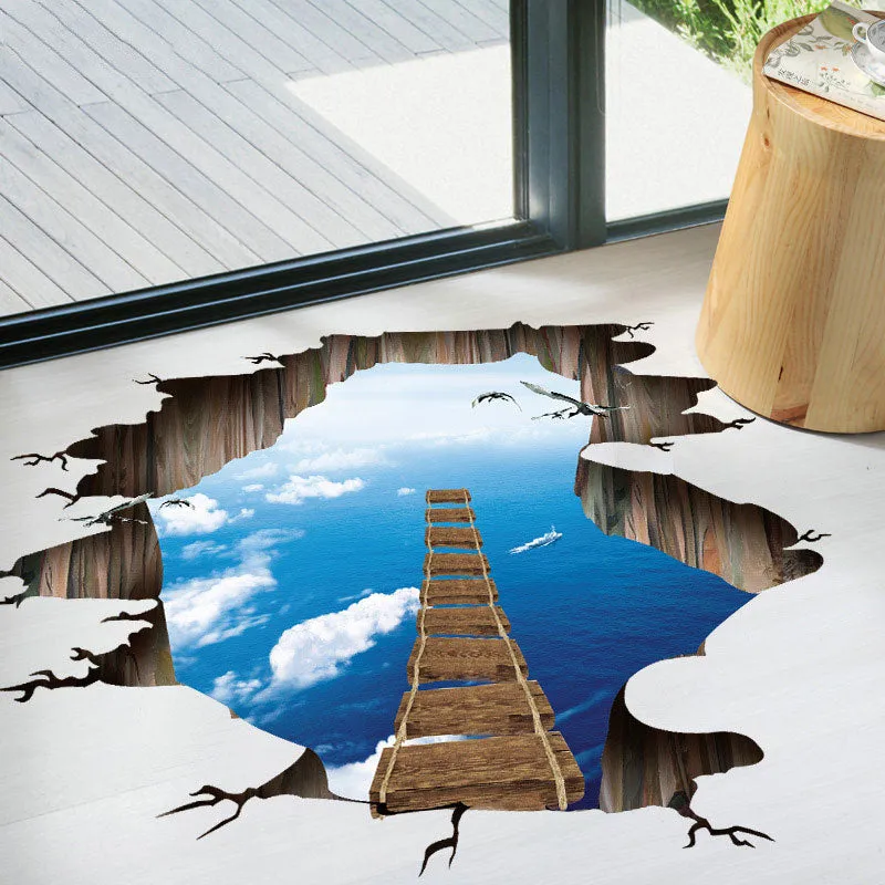 Large 3d Cosmic Space Galaxy Star Bridge Home Decor Wall Sticker