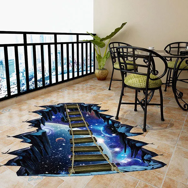 Large 3d Cosmic Space Galaxy Star Bridge Home Decor Wall Sticker
