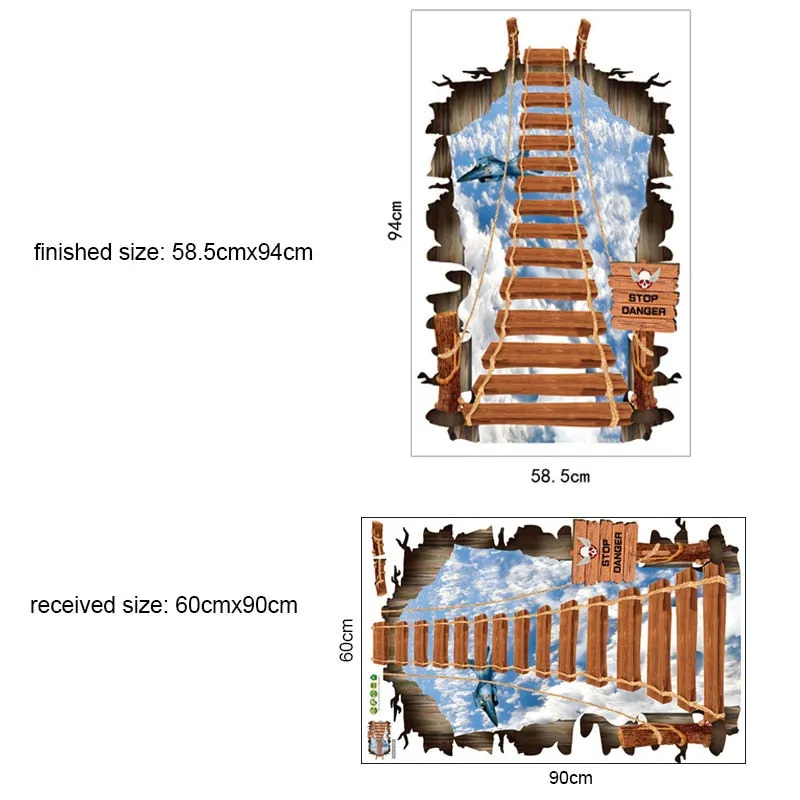 Large 3d Cosmic Space Galaxy Star Bridge Home Decor Wall Sticker