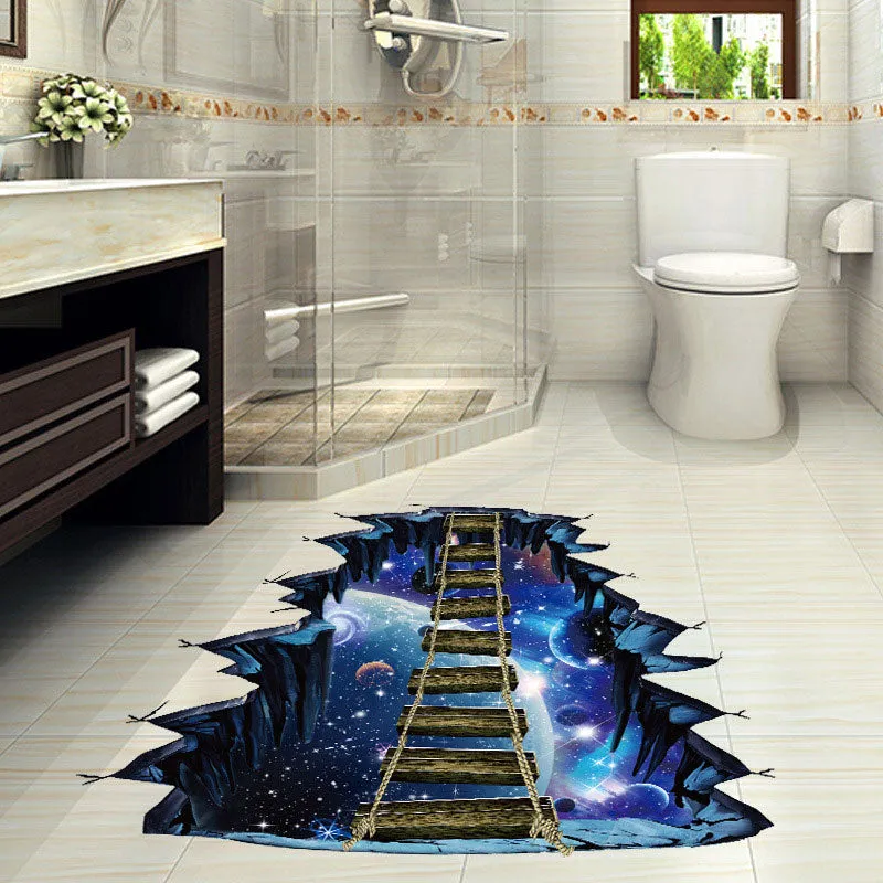 Large 3d Cosmic Space Galaxy Star Bridge Home Decor Wall Sticker