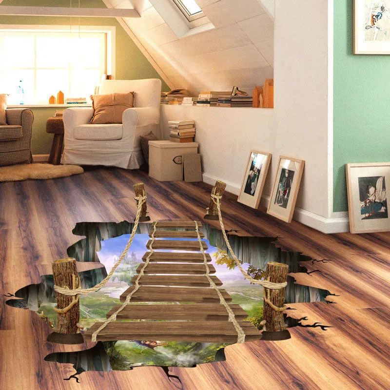 Large 3d Cosmic Space Galaxy Star Bridge Home Decor Wall Sticker