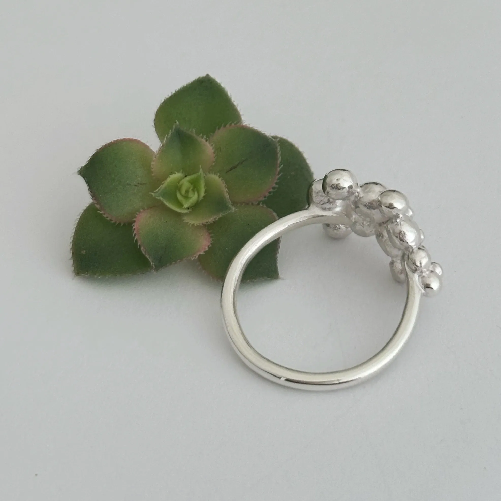 Large Lots of Bubbles Sterling Silver Ring