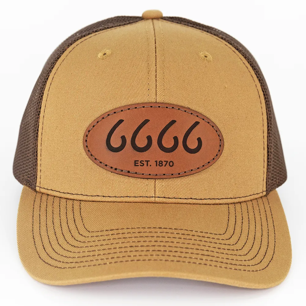 Leather Patch Trucker Old Gold/Brown