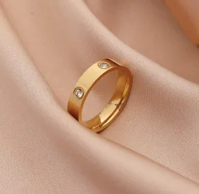 Light Luxury and High-end Gold Titanium Steel Ring