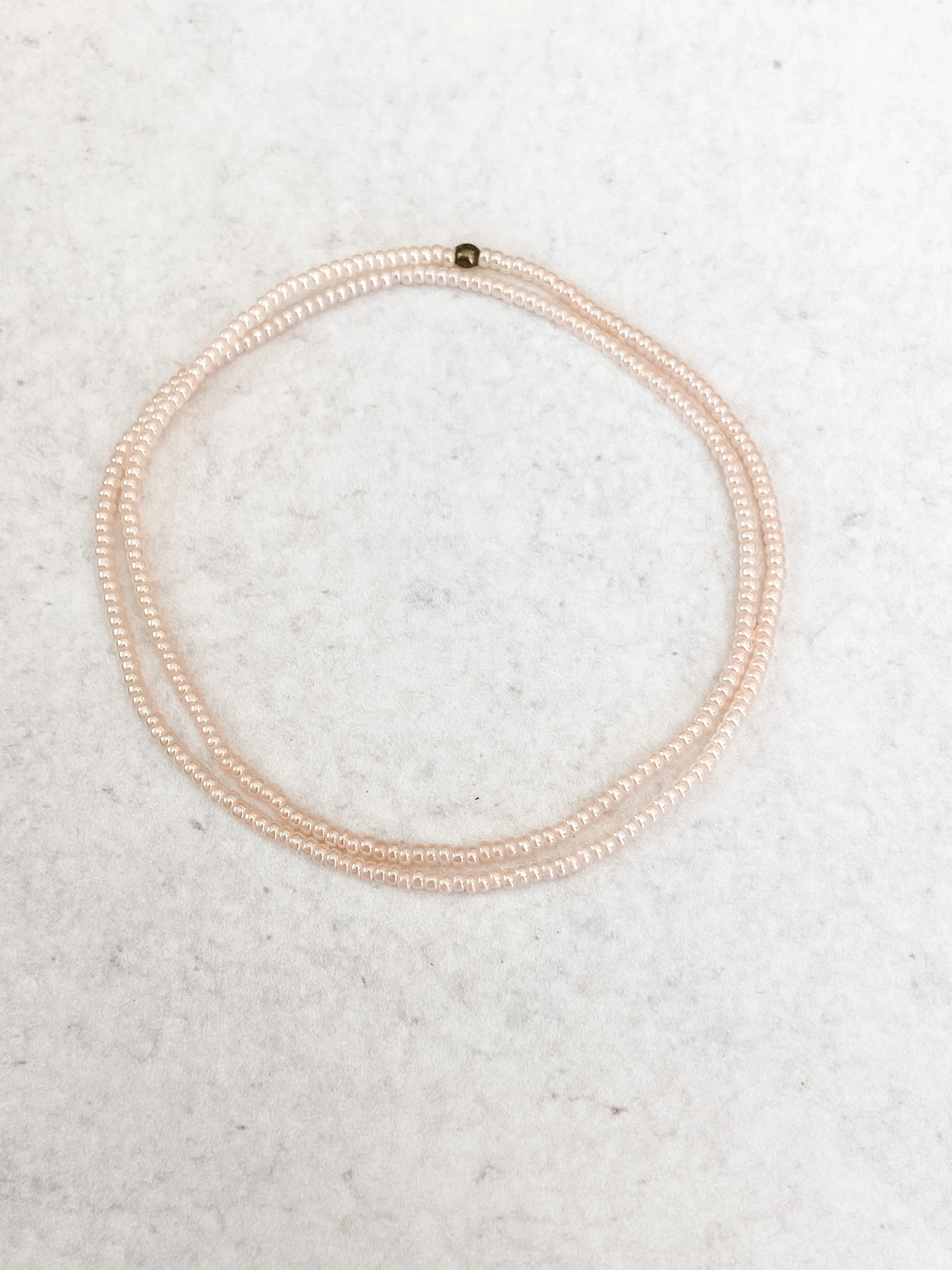 Light Pink Round Bead ~ 17”