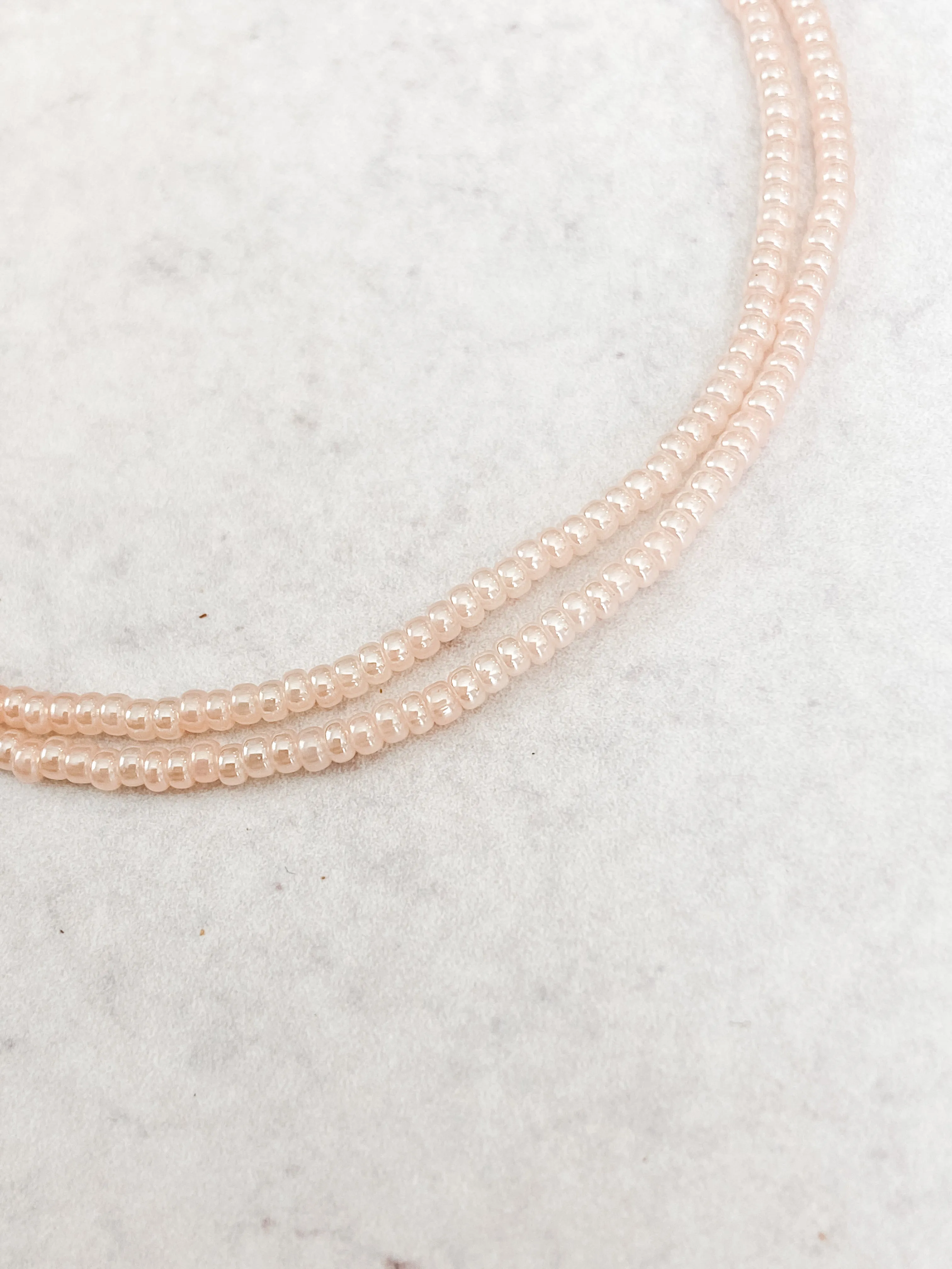 Light Pink Round Bead ~ 17”