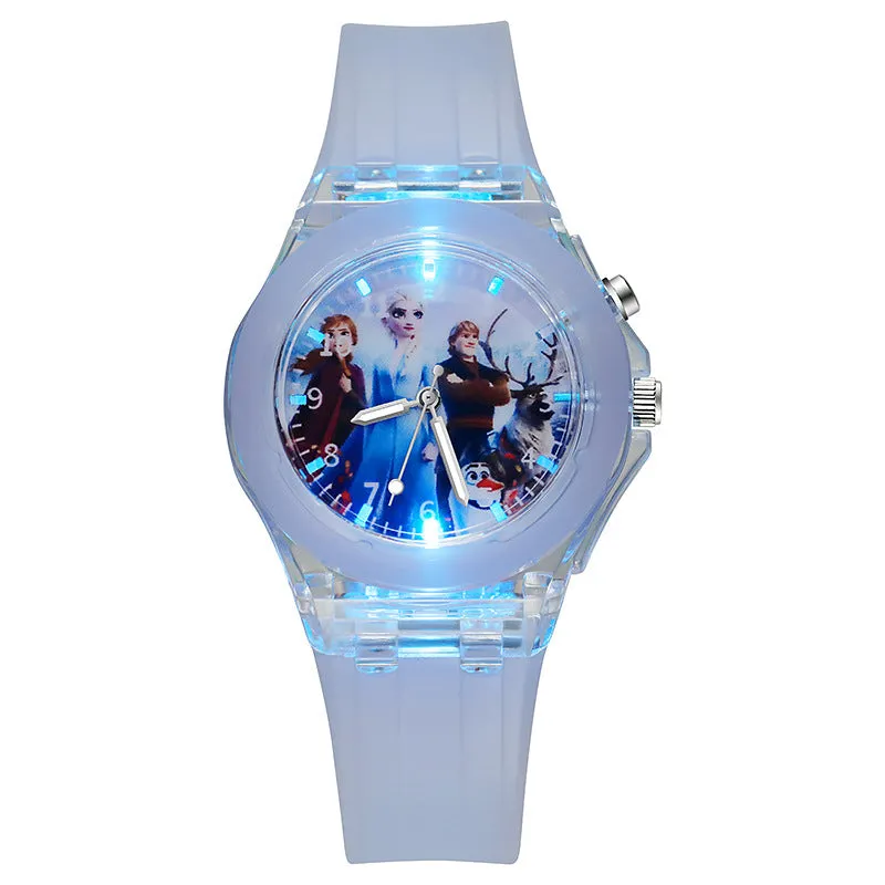 Luminous Glow Student Children Watch Cute Cartoon Silicone LED Watch Watch