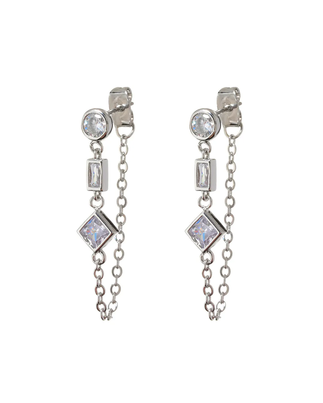 LUV AJ - Mixte Chain Studs in Silver