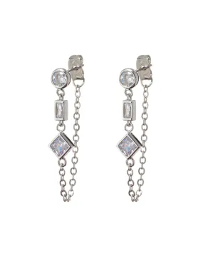 LUV AJ - Mixte Chain Studs in Silver
