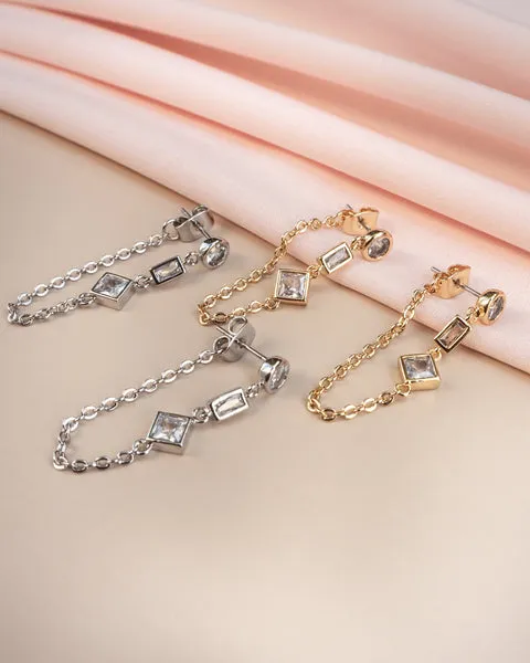 LUV AJ - Mixte Chain Studs in Silver