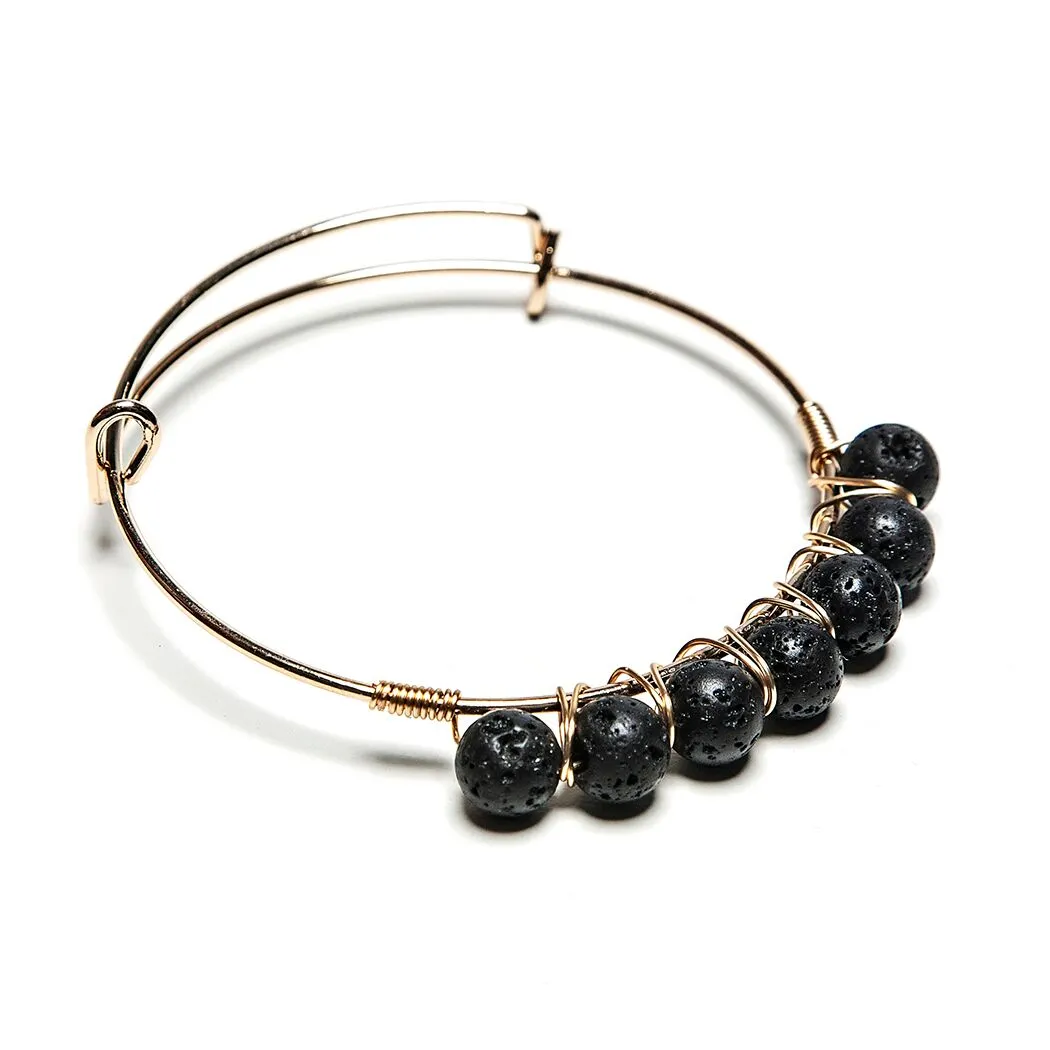 Maya Precious Stone   Wire Bangle - Final Sale