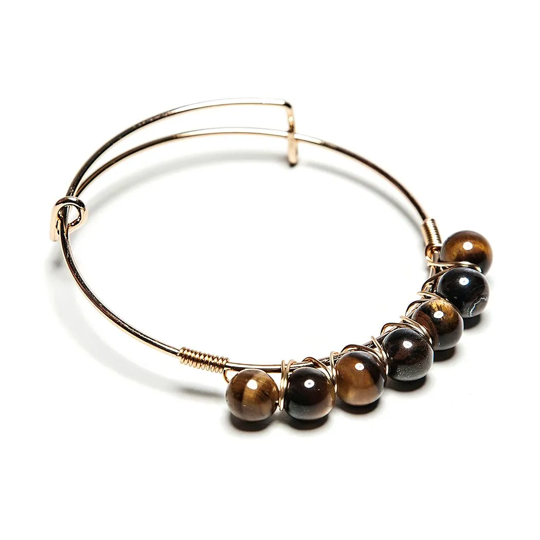 Maya Precious Stone   Wire Bangle - Final Sale