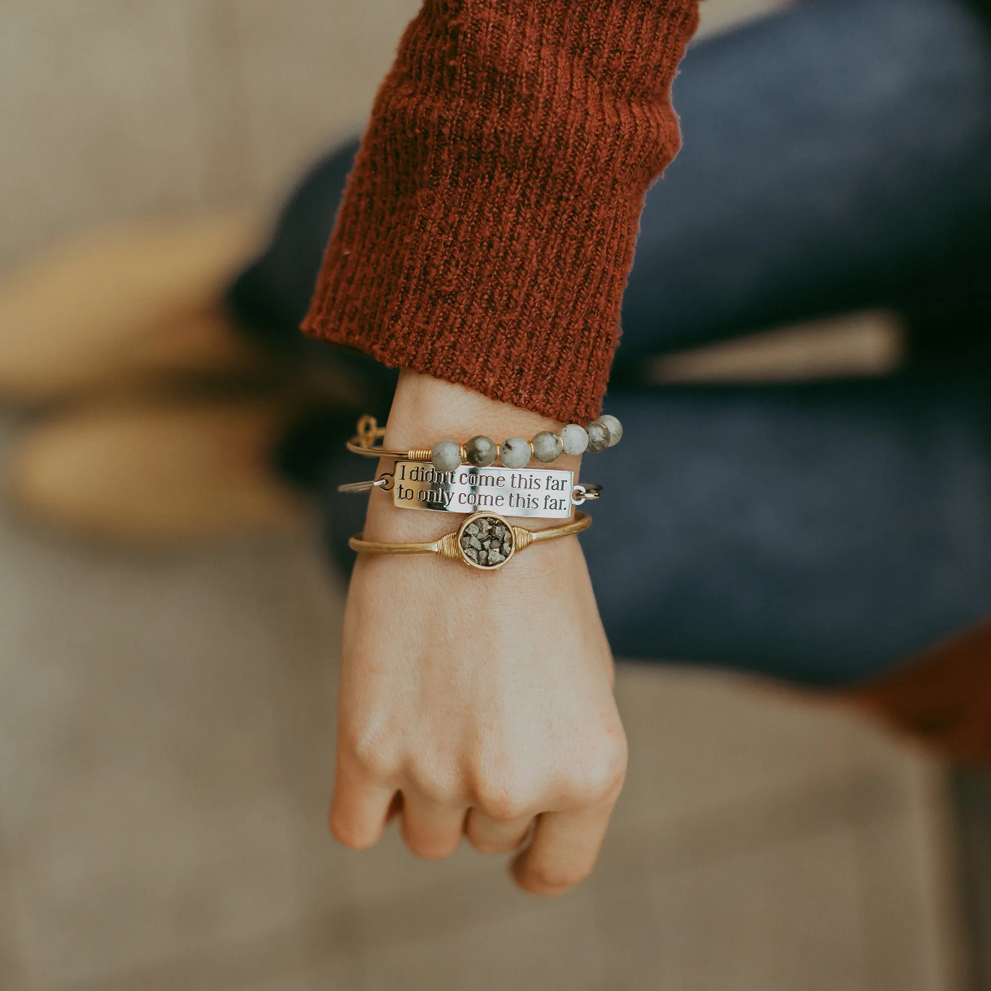 Maya Precious Stone   Wire Bangle - Final Sale