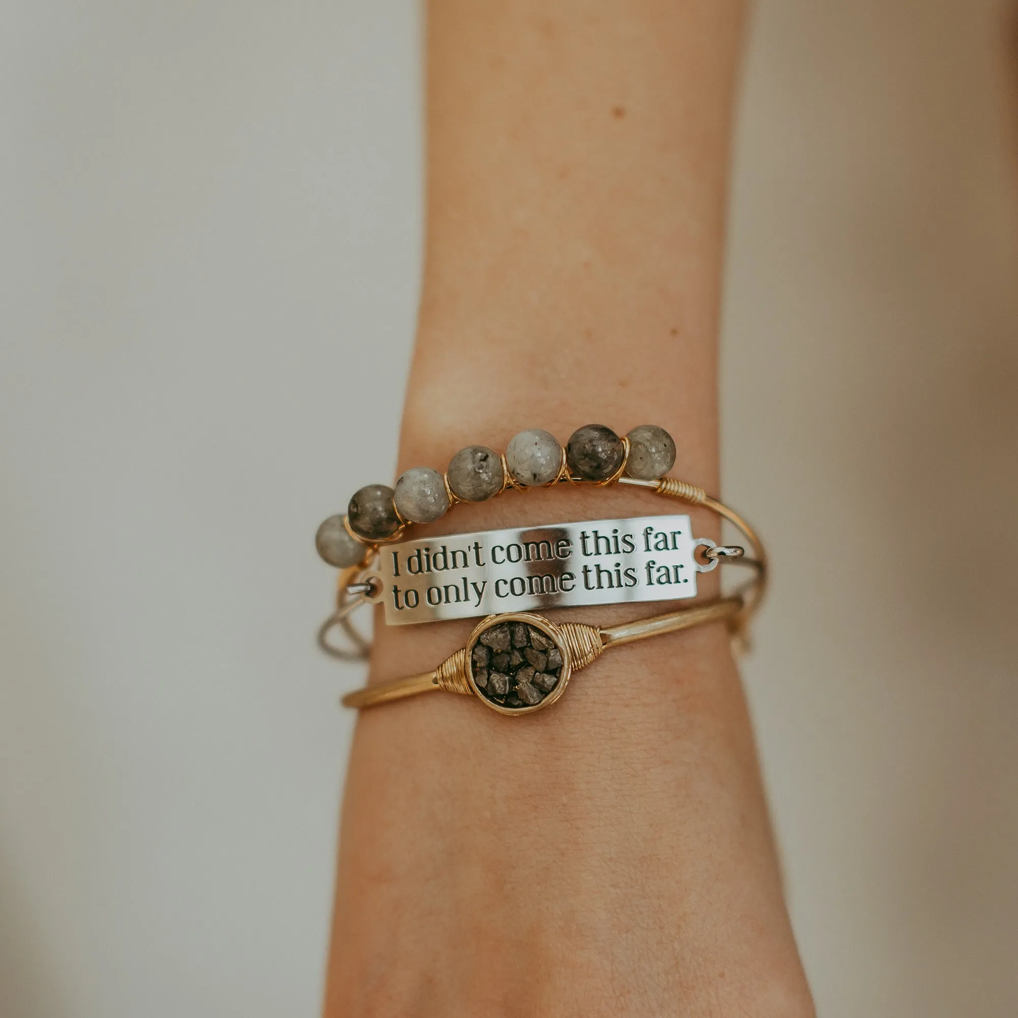 Maya Precious Stone   Wire Bangle - Final Sale