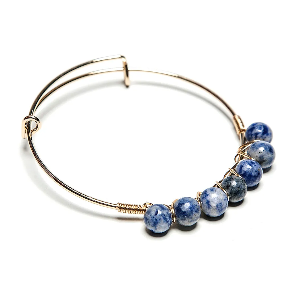 Maya Precious Stone   Wire Bangle - Final Sale