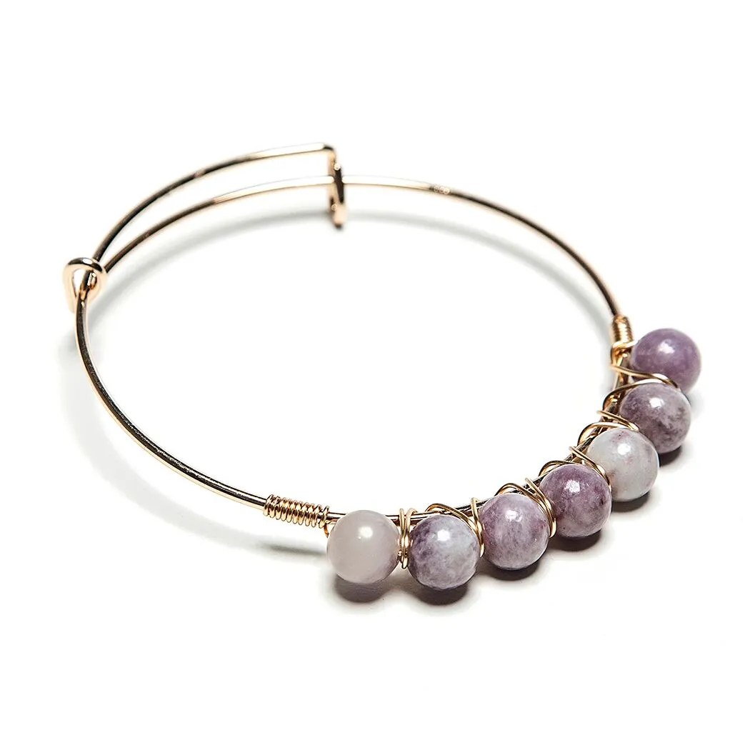 Maya Precious Stone   Wire Bangle - Final Sale
