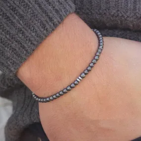 Men Handmade Bracelet, Men's Set Hematite Bracelets European Weaving, Men Braiding Bangle, Men Jewelry Gift