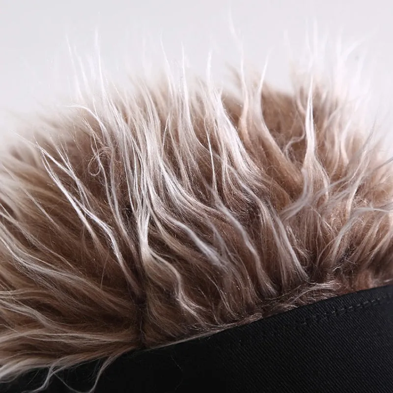 Men Women Casual Concise Sun Shade Adjustable Sun Visor Baseball Cap With Spiky Hairs Wig Baseball Hat With Spiked Wigs