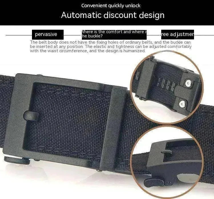 Men's Auto Buckle Belt: Thickened, Dual-use