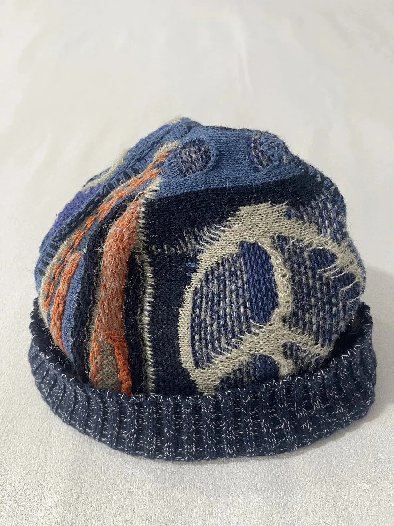 Men's Handmade Skullies Knitted Wool Blended Retro Warm Hat