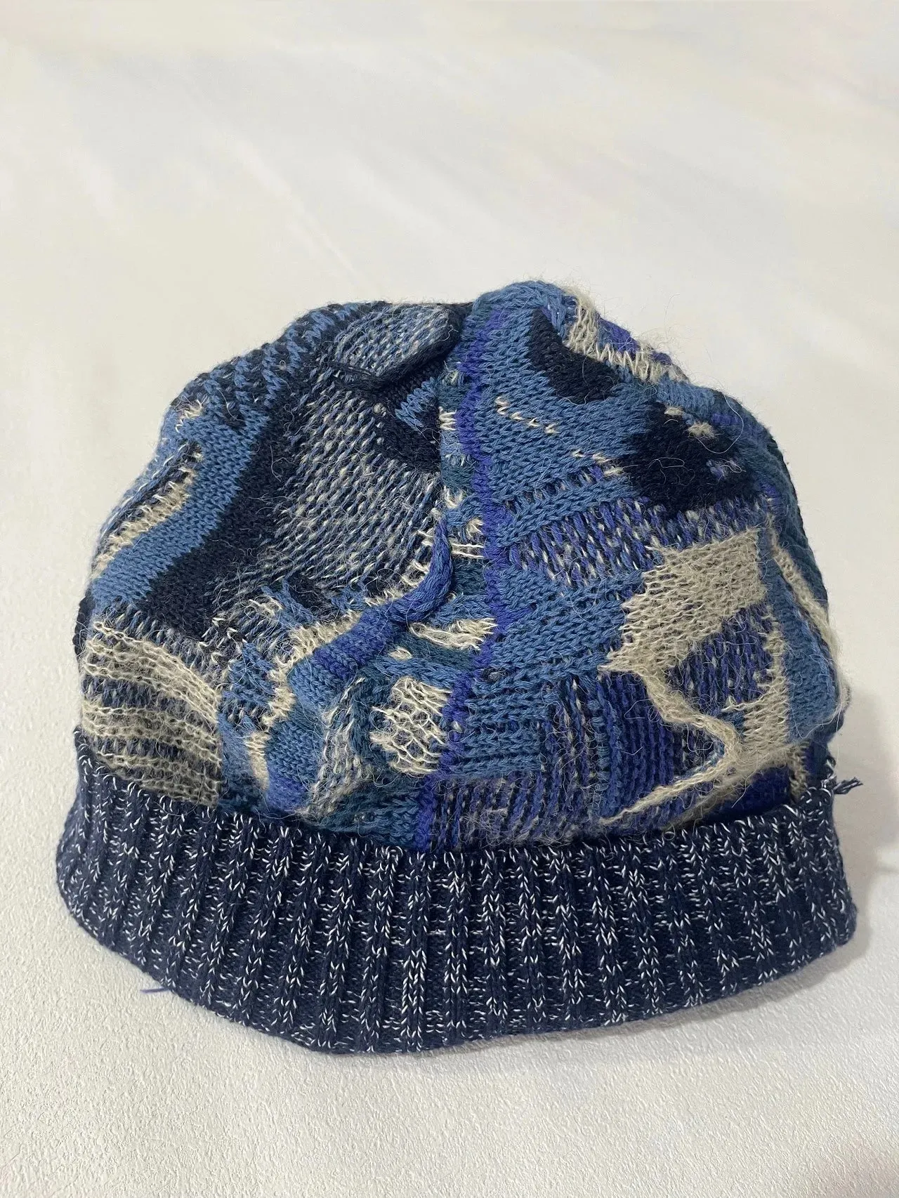 Men's Handmade Skullies Knitted Wool Blended Retro Warm Hat