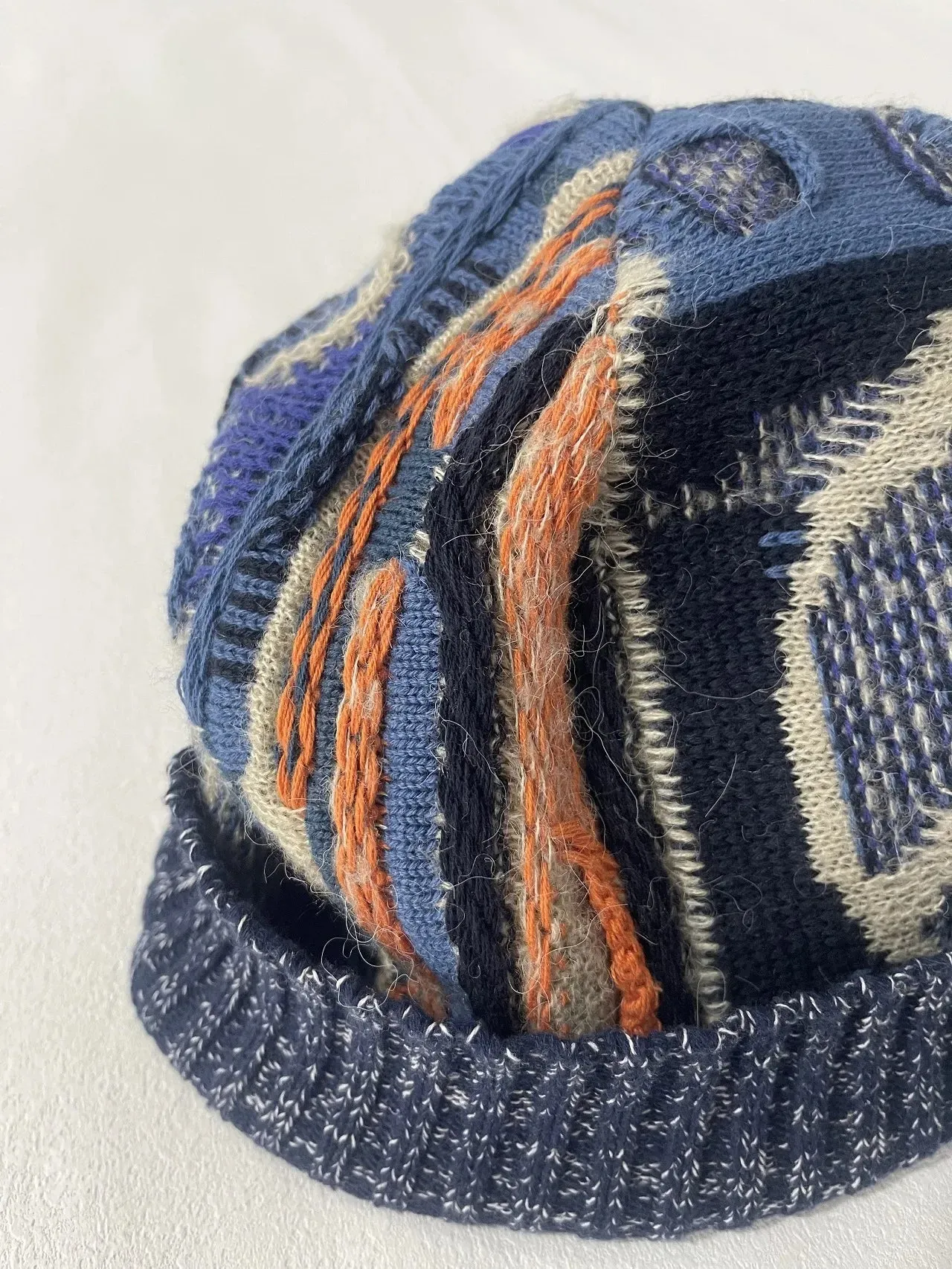 Men's Handmade Skullies Knitted Wool Blended Retro Warm Hat