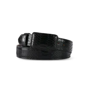 Mens Texas Country PYTHON NEGRO LUSTRADO
