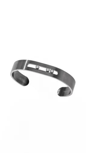 Move Titanium Graphite Bangle with Diamonds