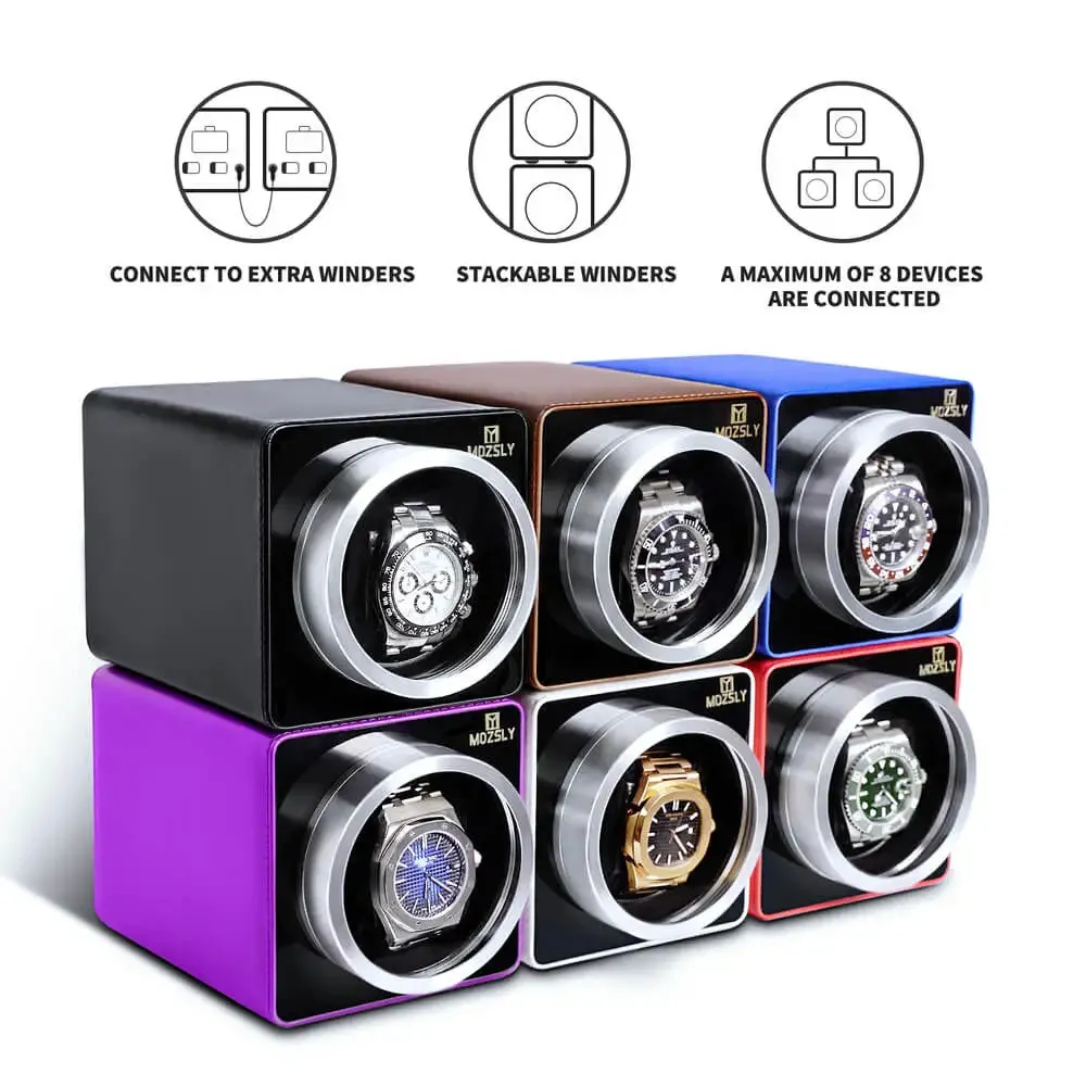 MOZSLY® Single Watch Winder - Red Leather