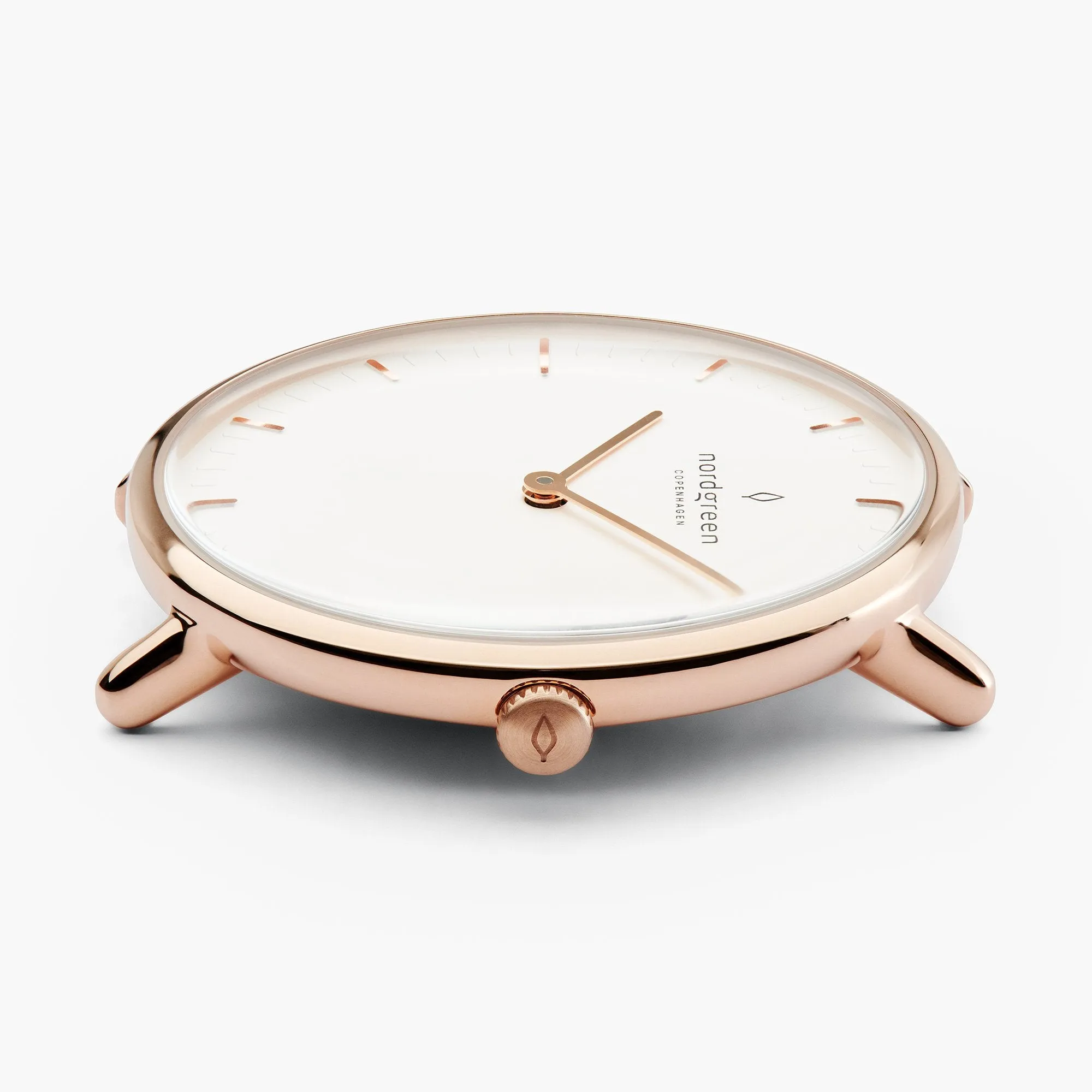 Native - BUNDLE White Dial Rose Gold | Brown Leather / Black Leather / Rose Gold Mesh Strap