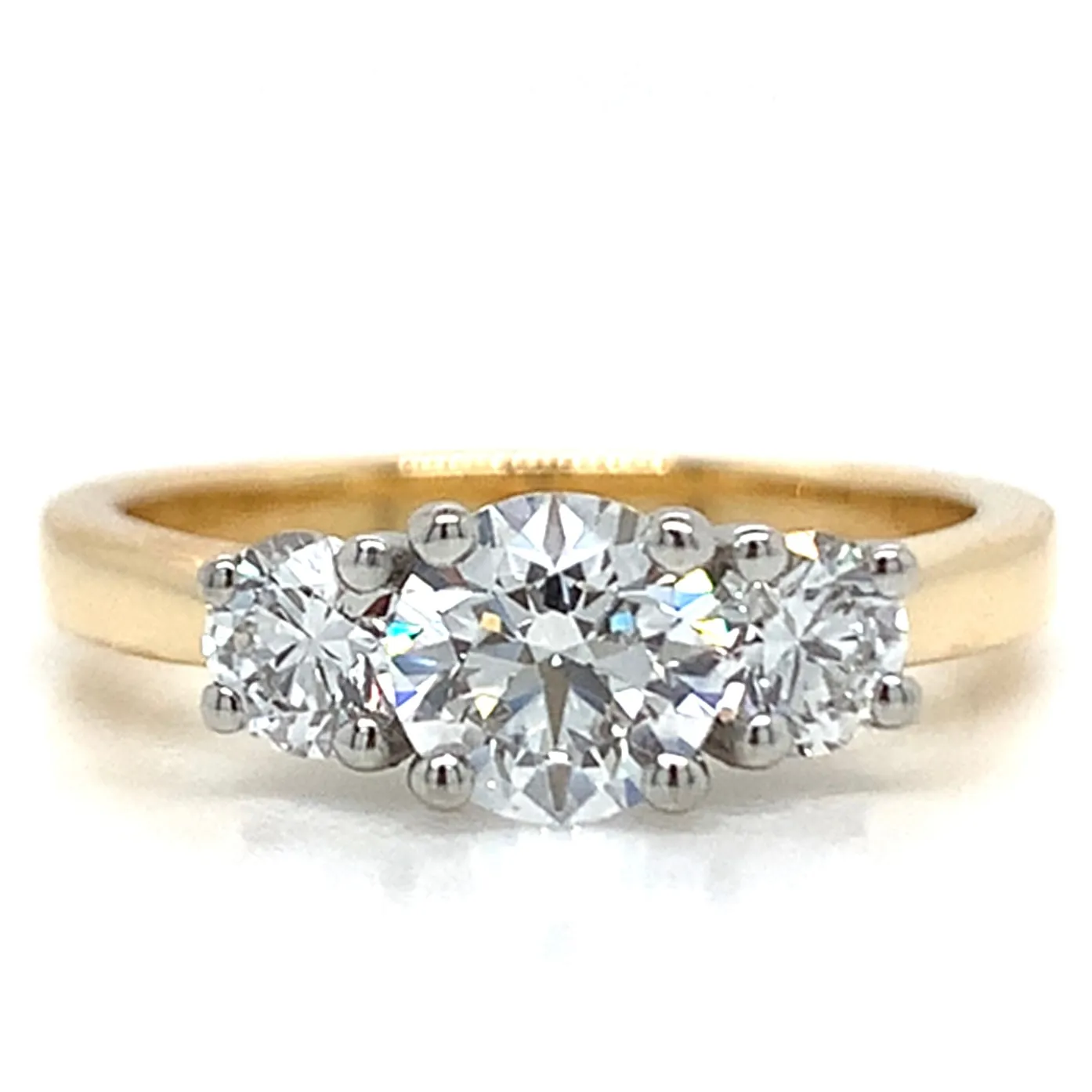 Nicole - 18ct Yellow Gold around Brilliant Three Stone 1.11ct Diamond Engagement Ring
