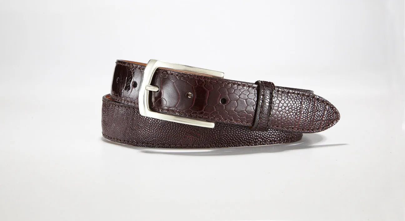Ostrich Leg Belt 1 1/4" - 32mm (Burgundy)